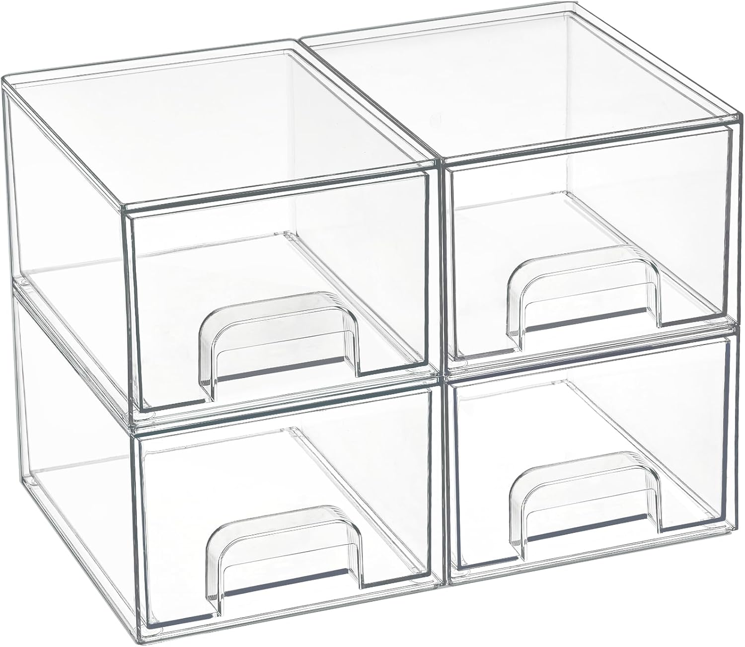 Uitschuifbare transparante opbergbakjes